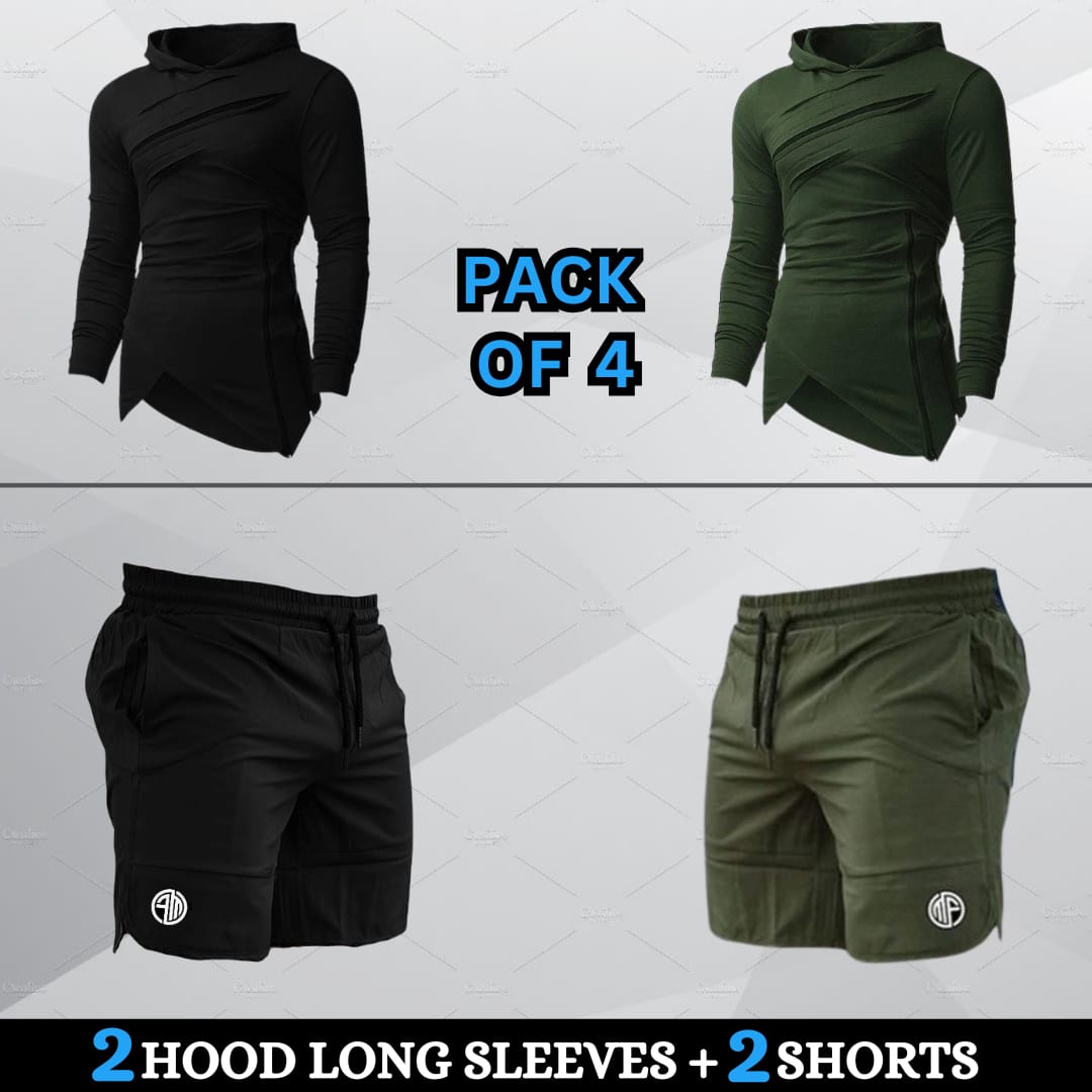(2 Hood Shirts + 2 Shorts)