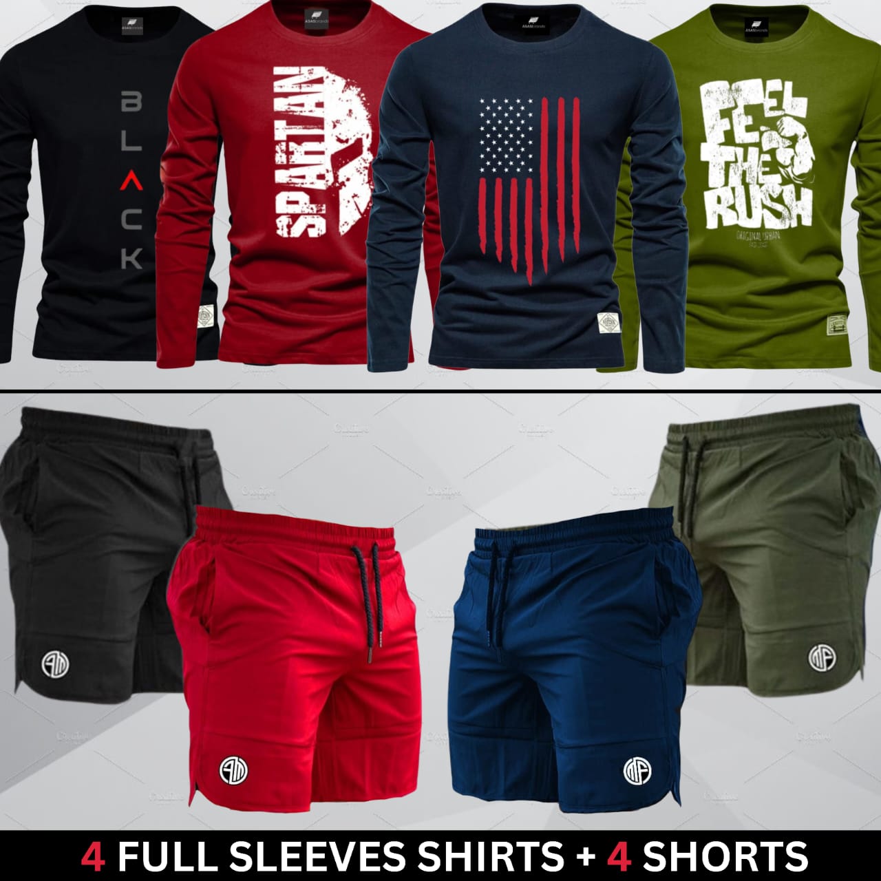 (4 Long Sleeves + 4 Shorts)