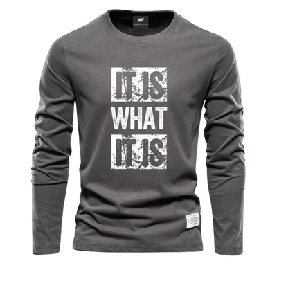 Grey Printed Long Sleeves