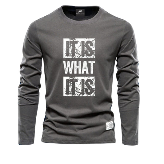 Grey Printed Long Sleeves
