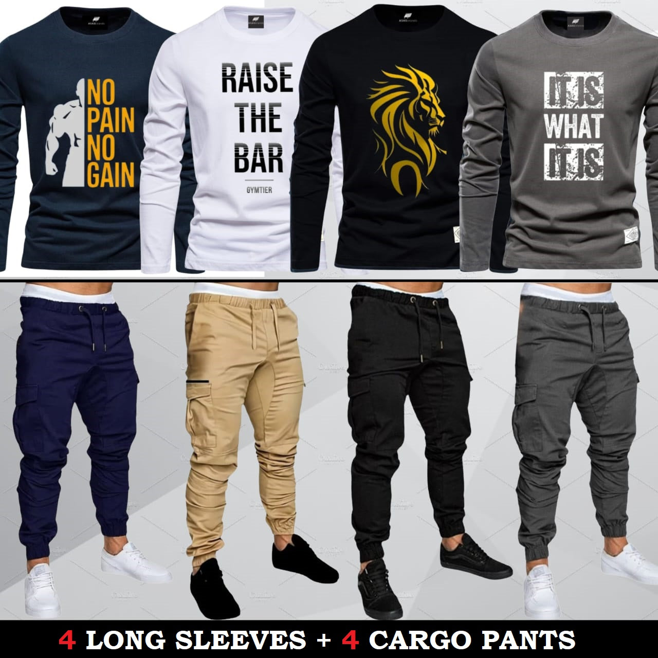 (4 Long Sleeves + 4 Cargo)