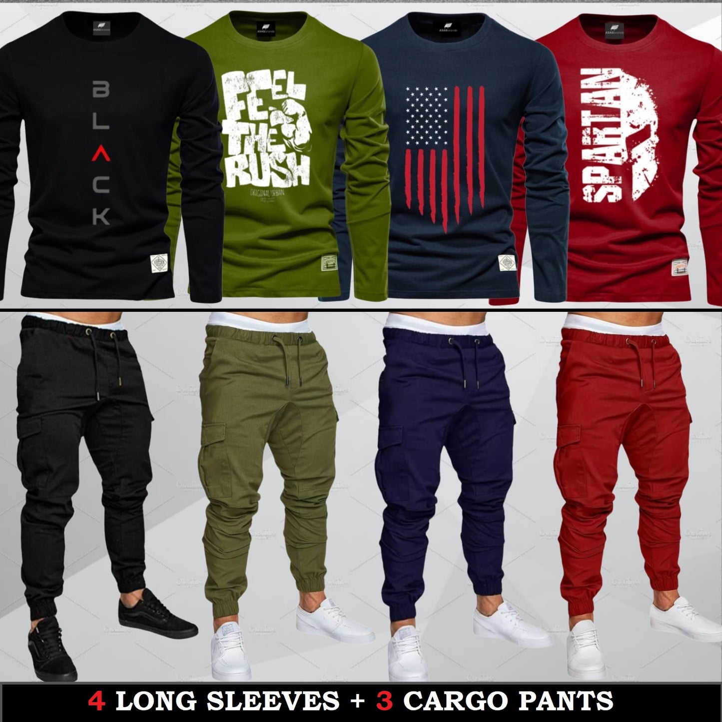 (4 Long Sleeves + 4 Cargo)