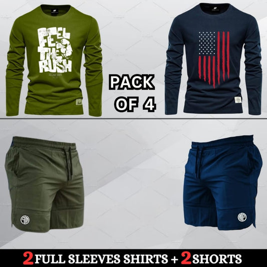 (2 Long Sleeves + 2 Shorts)