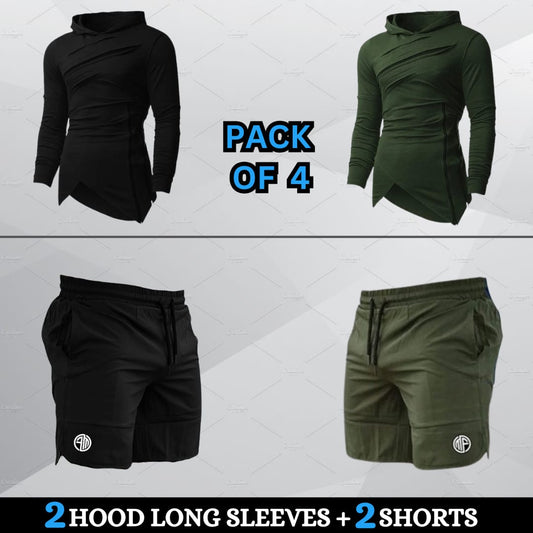 (2 Hood Shirts + 2 Shorts)