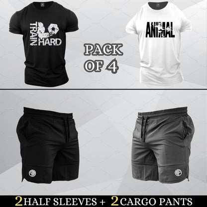 (2 Casual T-Shirts + 2 Shorts)