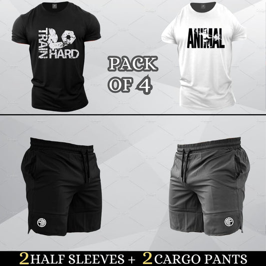 (2 Casual T-Shirts + 2 Shorts)
