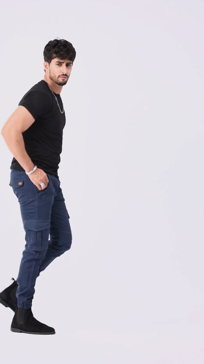 Navy Cargo Cotton Pant